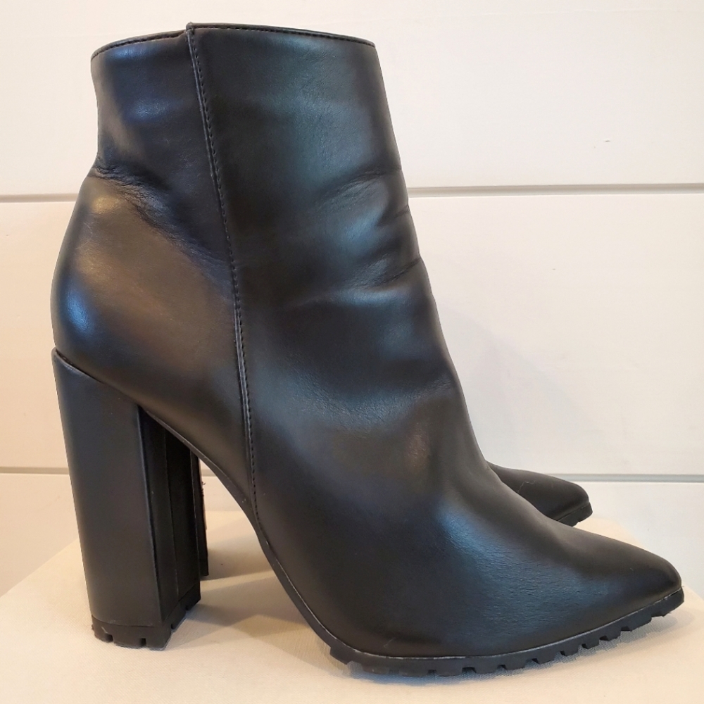 Cupid Black Heeled Ankle Boots
